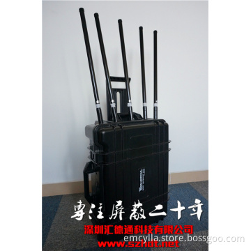 5 Channels Portable Military High Power (Built-in Battry) Cellphone Jammer, Military Portable Bomb Signal Jammer, Phone Bomb Blocker
